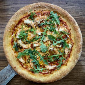 Chef's Special: Garlic King Prawn, Chilli, Confit Tomato & Fresh Rocket